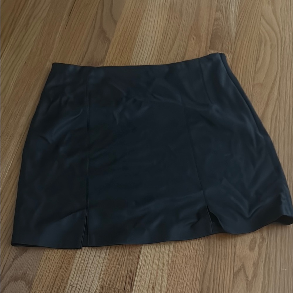 TopShop Black Leather Mini Skirt